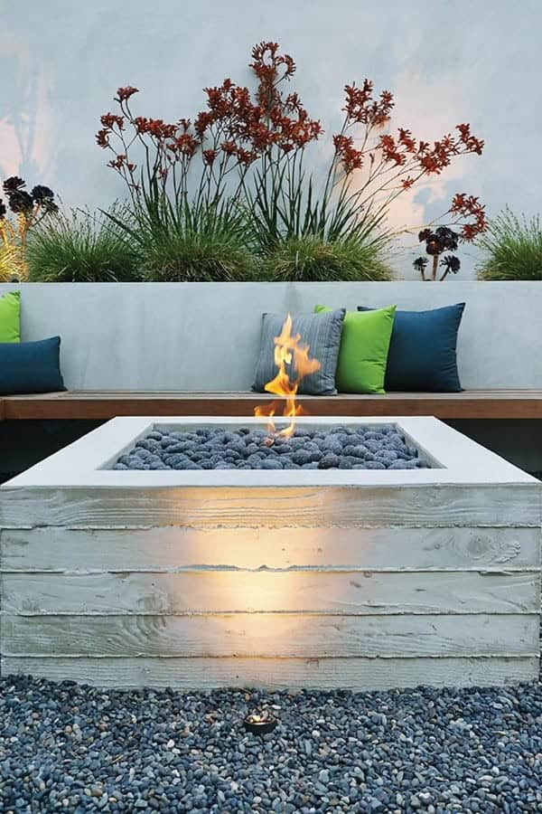 CUSTOM BOARD-FORMED CONCRETE FIRE PIT