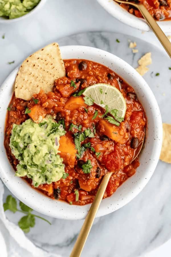 Sweet Potato Black Bean & Quinoa Chili