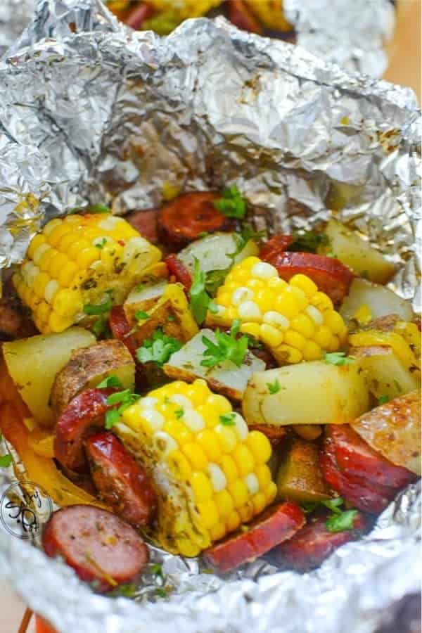 Sausage & Corn Foil Packet Dinner