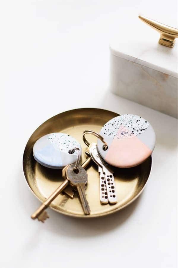 Speckled DIY Clay Keychain