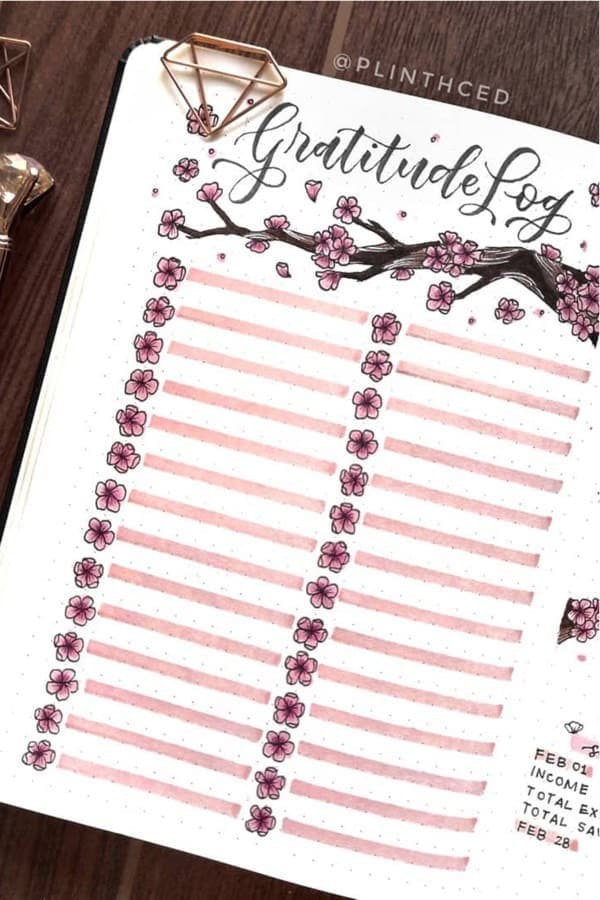 Cherry Blossom Gratitude Log