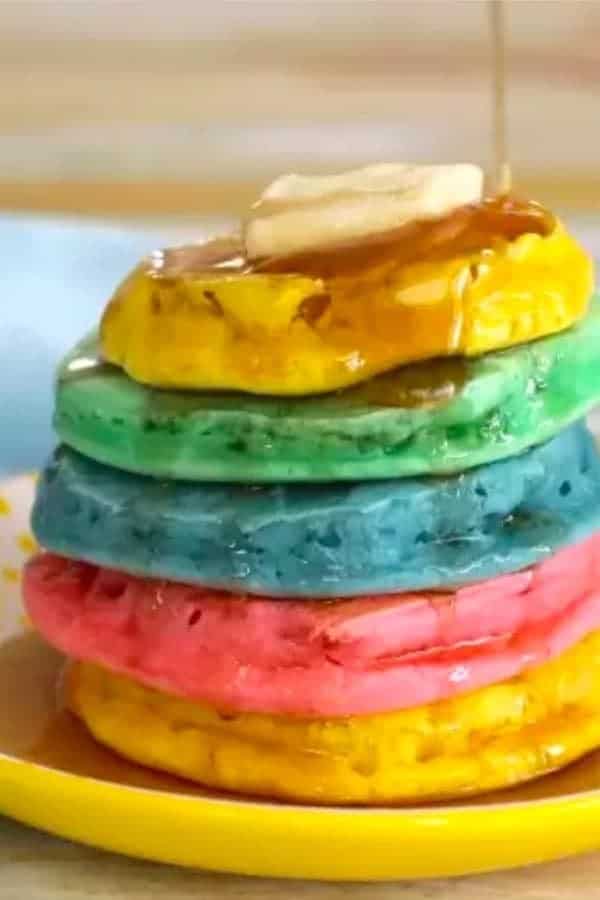 Easy Rainbow Pancakes