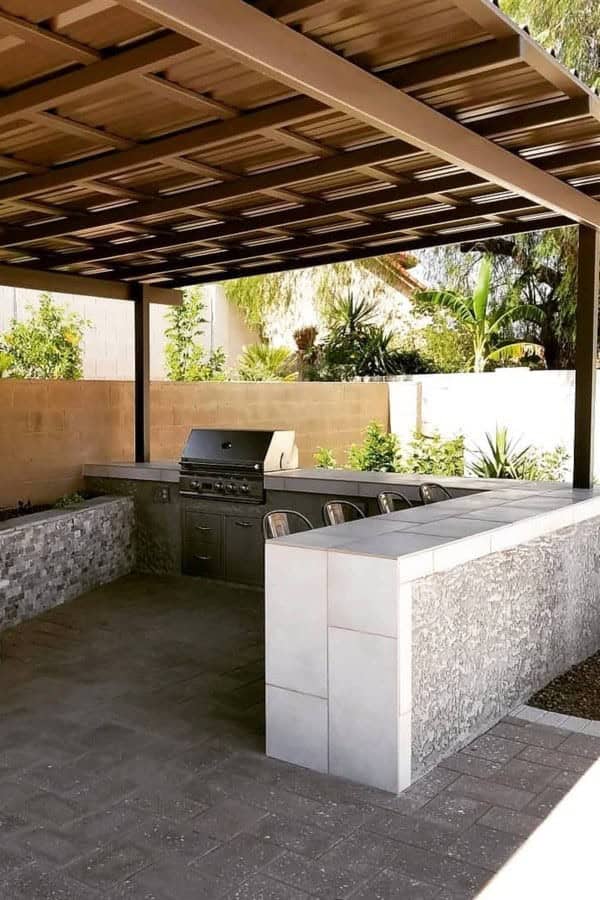 Outdoor Kitchen With Seating