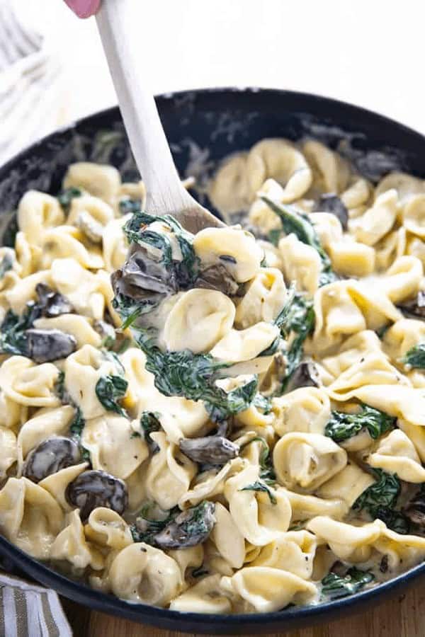 Creamy Spinach Mushroom Tortellini