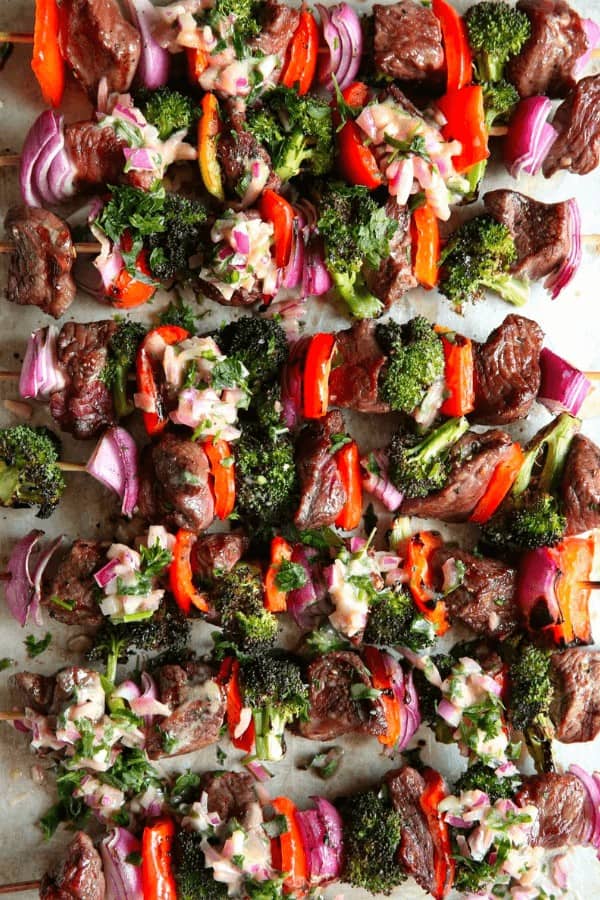 Beef Kabobs with Dijon Relish