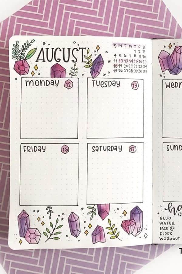 Crystal Theme Weekly Spread