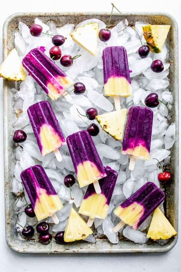 Cherry Pineapple Popsicles