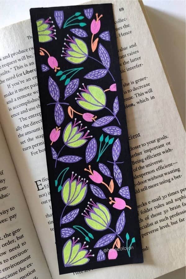 Black Paper Homemade Bookmark