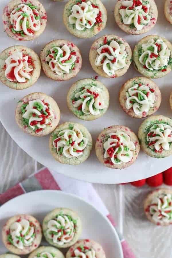 Christmas Sprinkle Cookie Cups