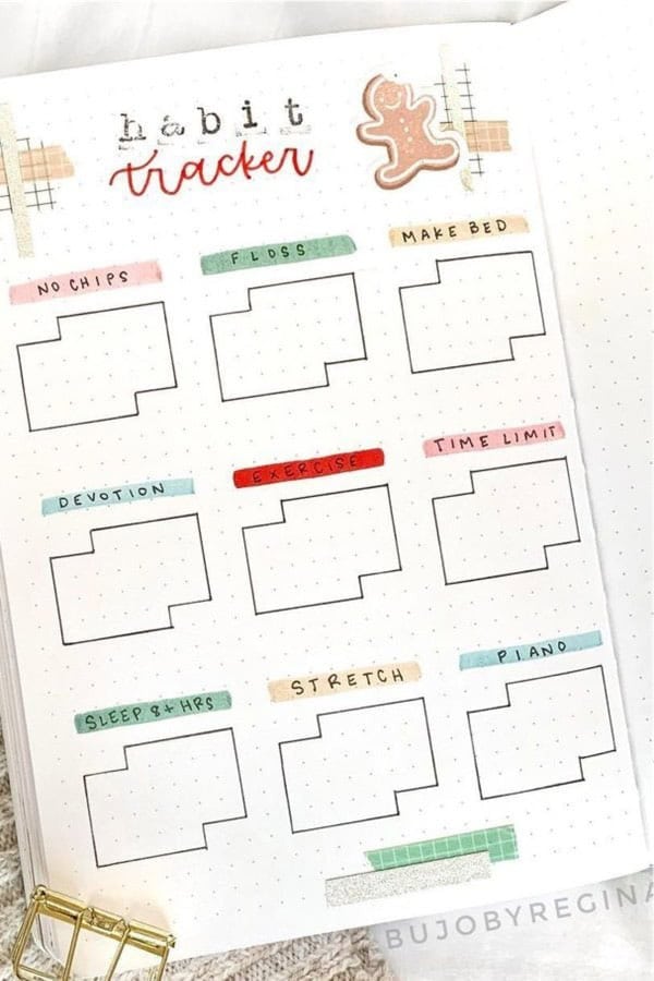 Winter Habit Log With Stickers