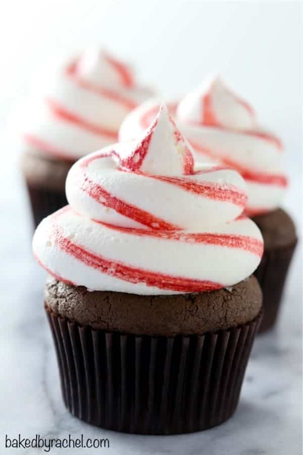 Candy Cane Christmas Cupcakes