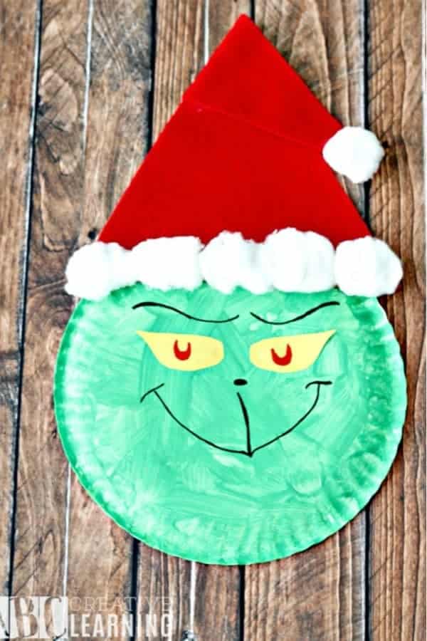 Grinch Paper Plate Craft