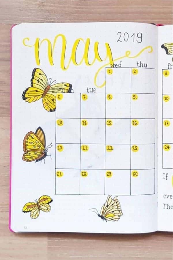 Yellow Monthly Spread