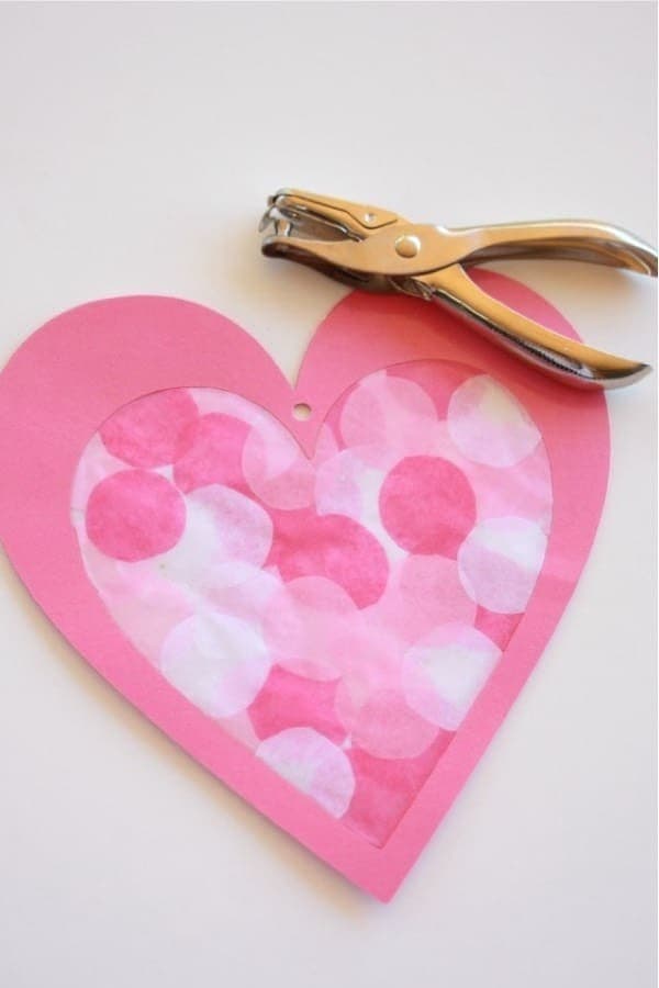 Tissue Paper Heart Craft For Kids