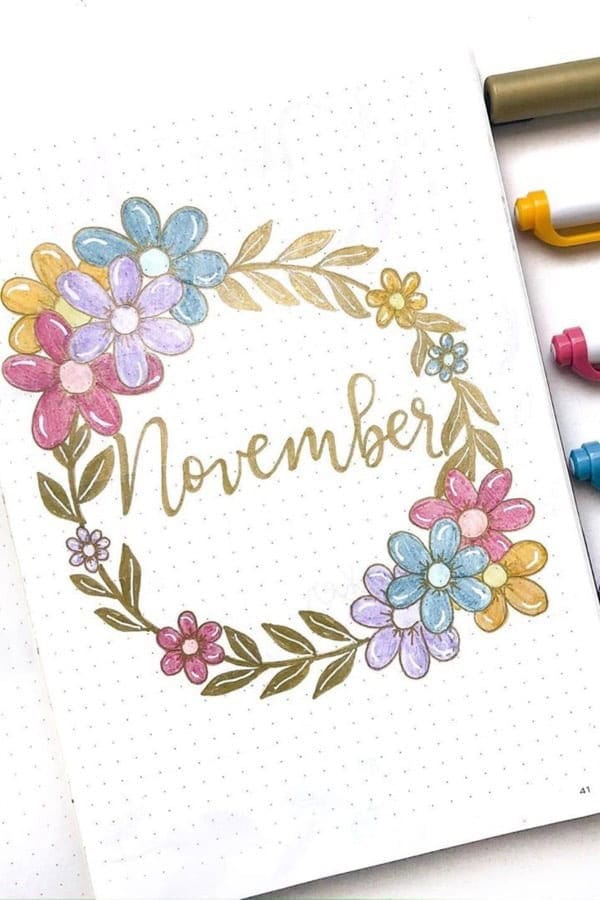 Floral November Monthly Cover