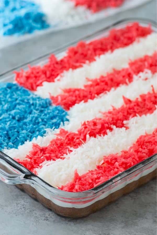 American Flag Coconut Cake