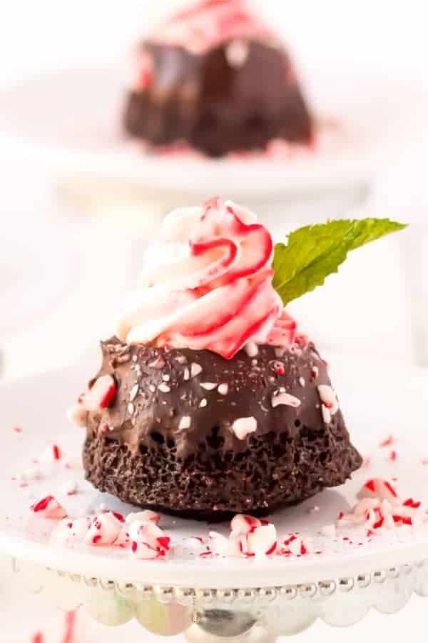 Mini Peppermint Chocolate Bundt Cakes