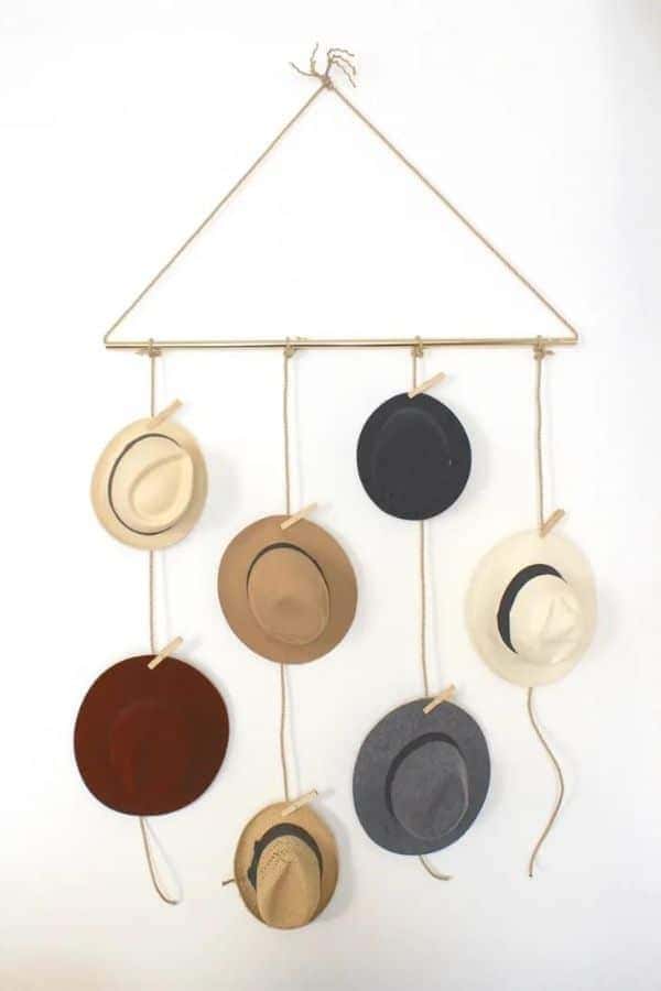 DIY HANGING COPPER HAT RACK