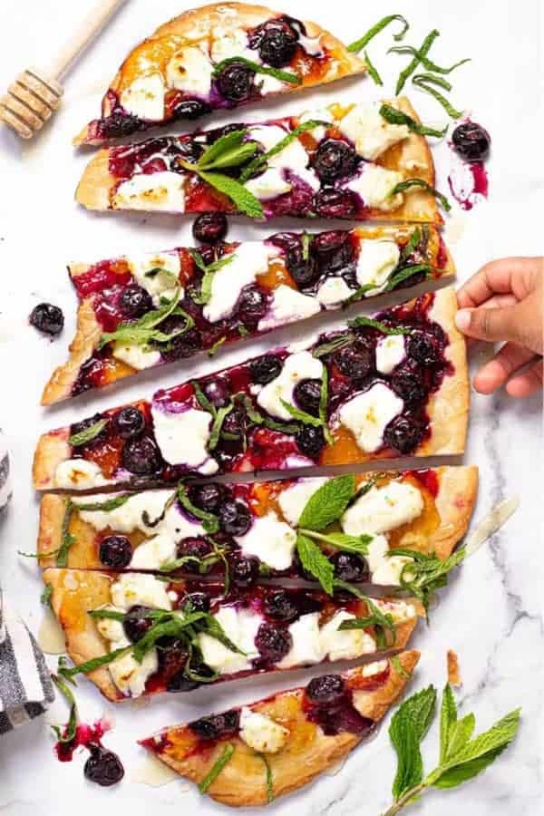 Blueberry Flatbread with Goat Cheese