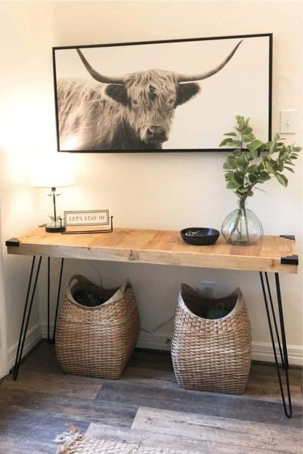 DIY Hairpin Console Table