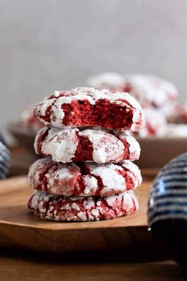 VEGAN RED VELVET CRINKLE COOKIES