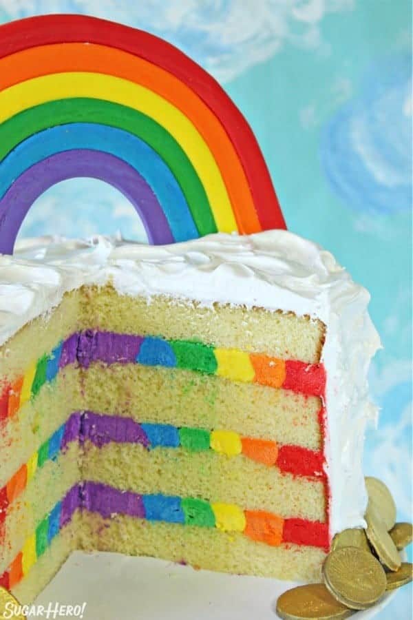 Rainbow Cake with Rainbow Frosting