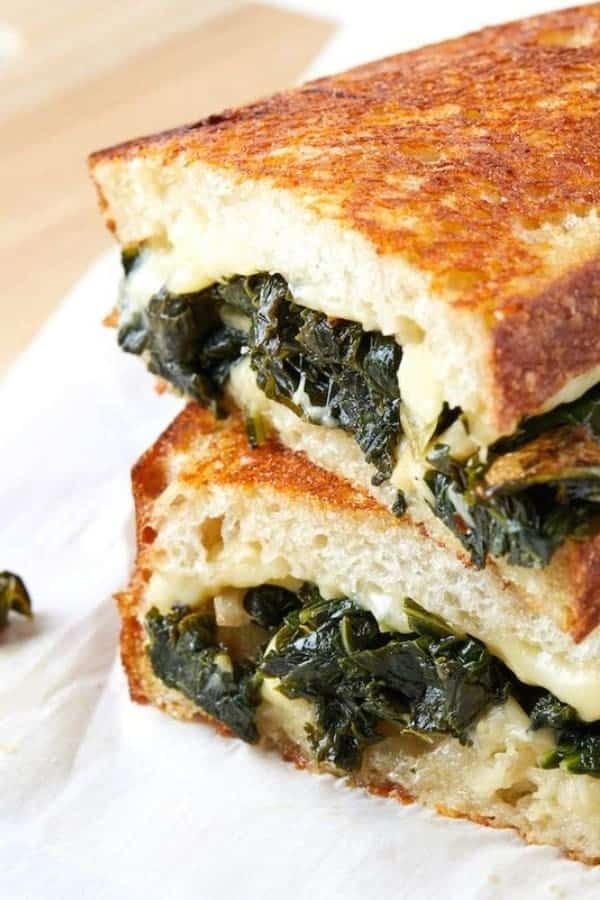 PARMESAN-CRUSTED KALE GRILLED CHEESE