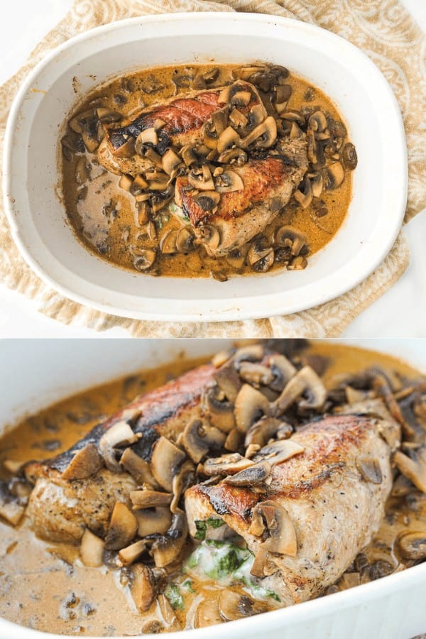 Stuffed Pork Tenderloin With Mushroom Sauce