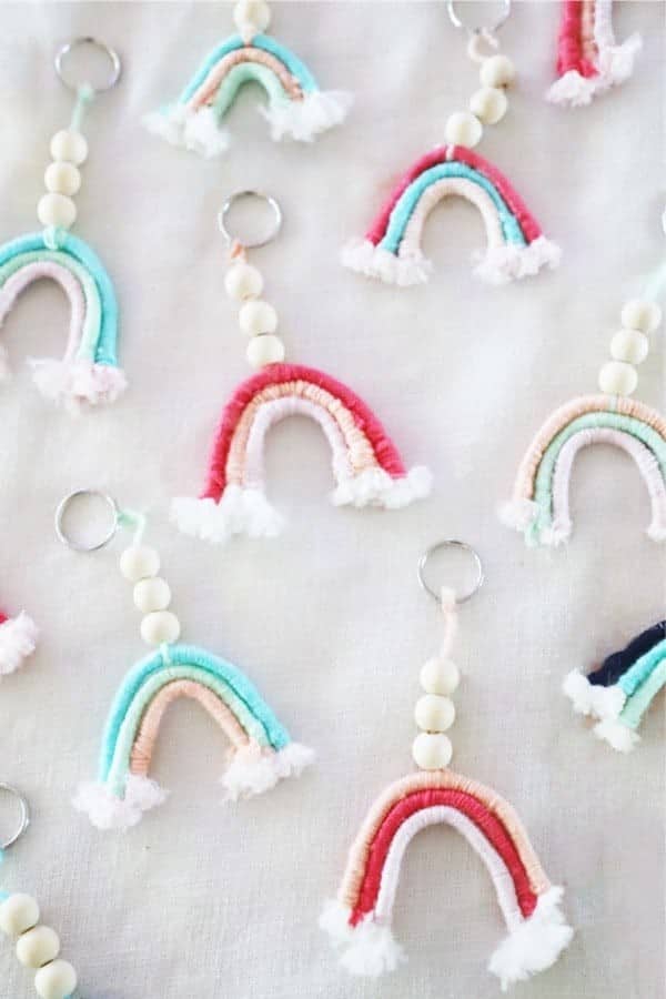 Rainbow Macrame DIY Keychains