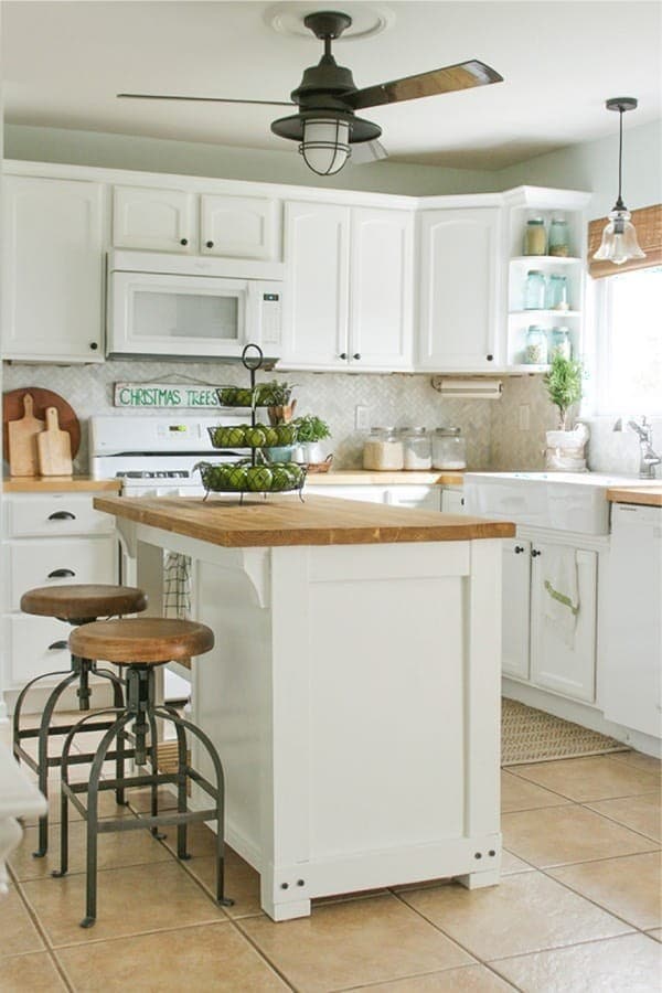 DIY Kitchen Island with Trash Storage