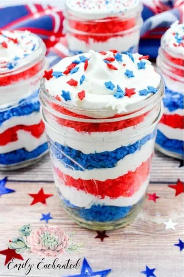 4th of July Cake In A Jar Dessert Recipe