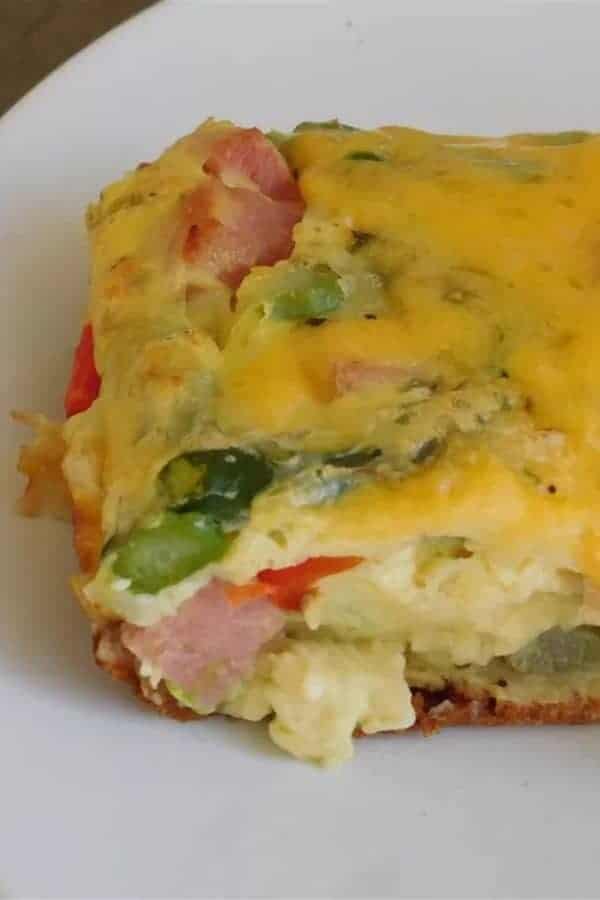 ASPARAGUS, HAM, AND CHEESE EGG BAKE