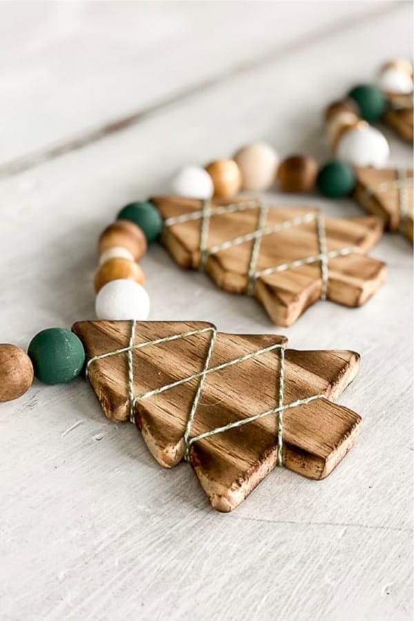 DIY Wood Burned Christmas Tree Garland