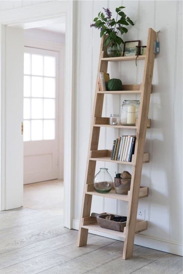 How to Build a DIY Leaning Ladder Shelf