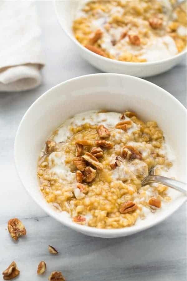 Instant Pot Creamy Pumpkin Maple Oatmeal