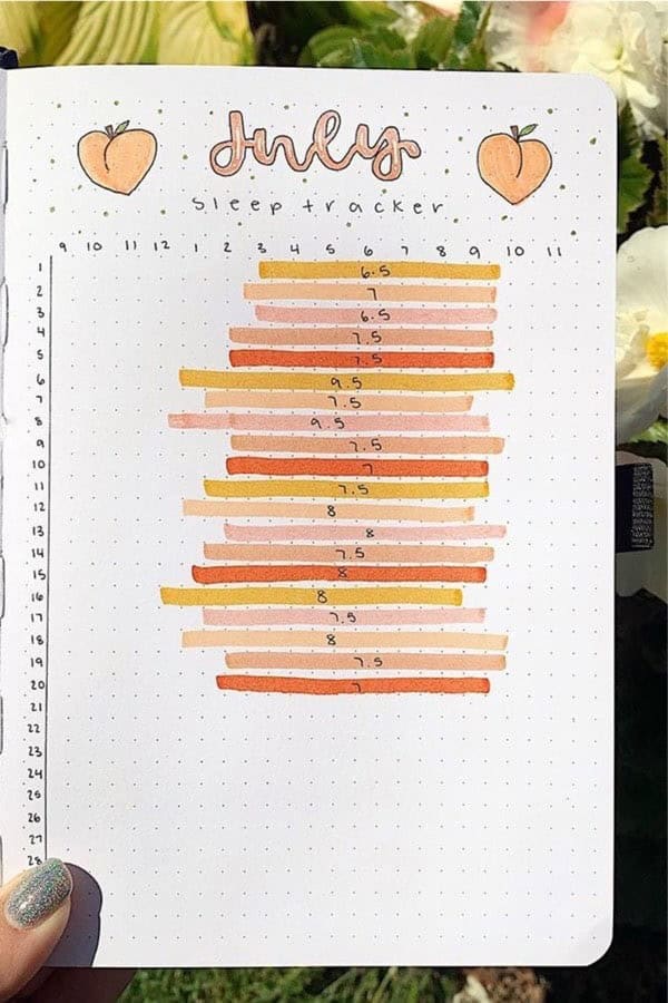 Peach Themed Sleep Tracker