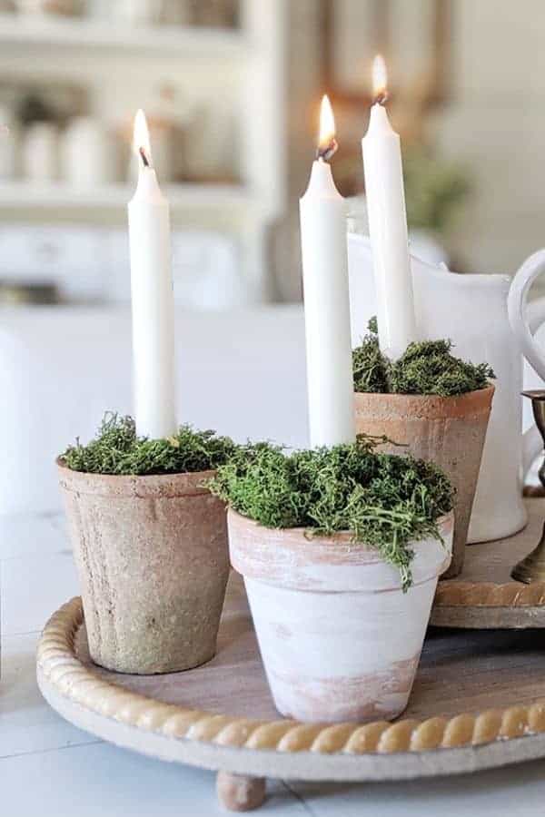 PAINTED TERRACOTTA POT CANDLES