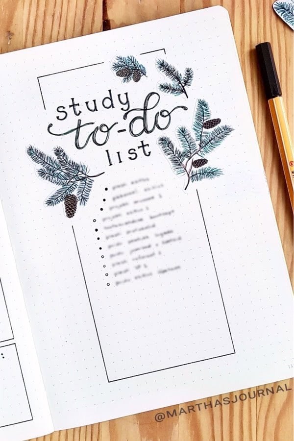 Winter Bullet Journal To Do List