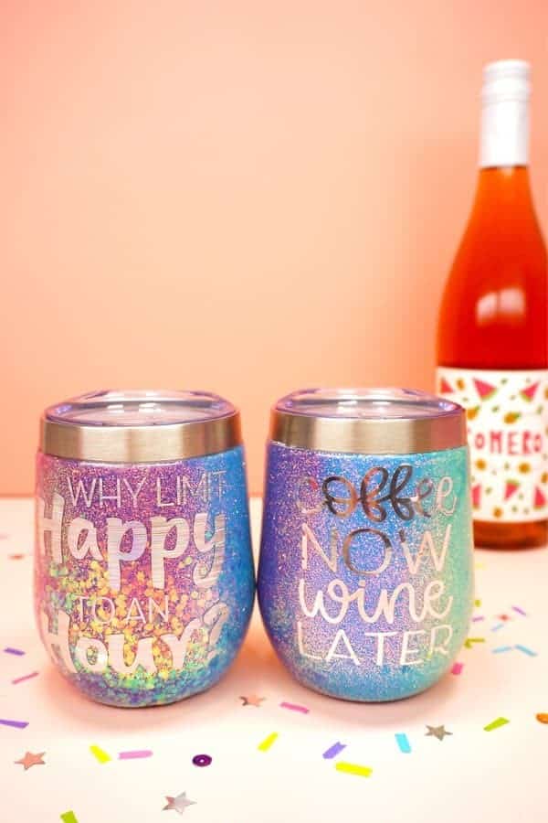 Rainbow Glitter Tumblers