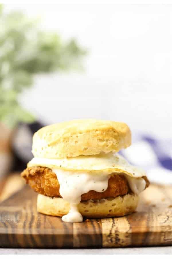 Chicken and Gravy Biscuit Sandwich