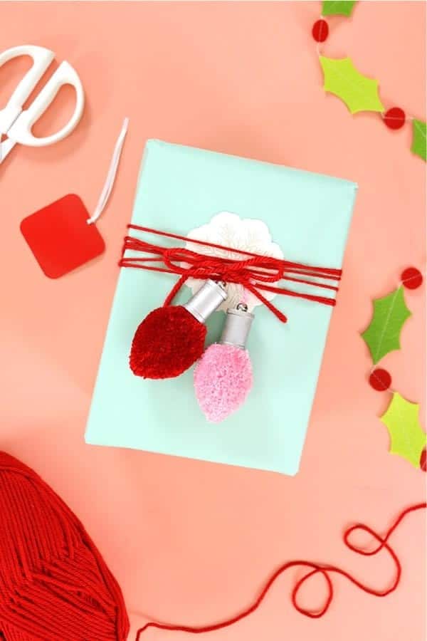 DIY Pom Pom Christmas Light Garland