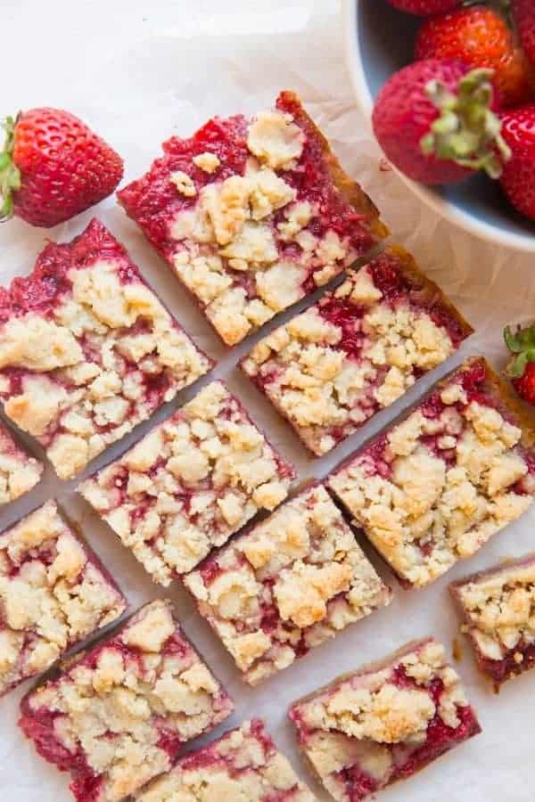 KETO STRAWBERRY CRUMB BARS