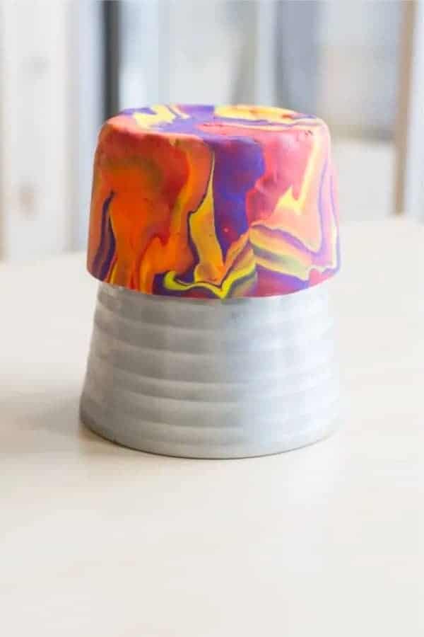 Make a Tie-Dye Polymer Clay Pot