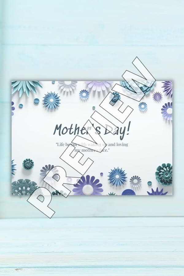 FLORAL MOTHER’S DAY CARD – LANDSCAPE