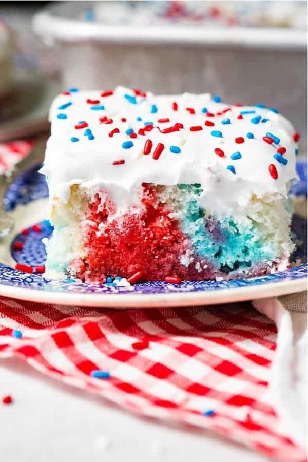 Red White & Blue Jello Poke Cake