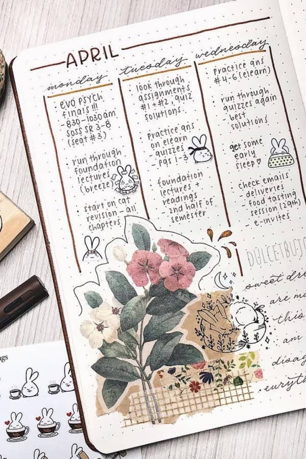 Floral Bujo Sticker Spread