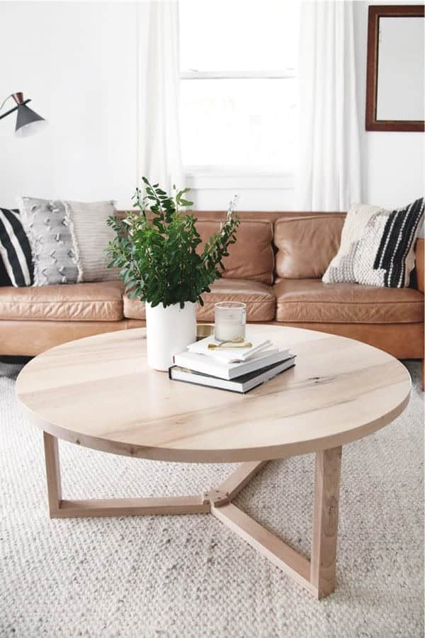 DIY Modern Round Coffee Table