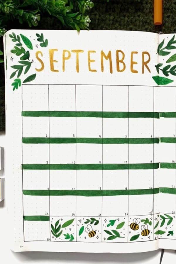 September Monthly Spread With Gold