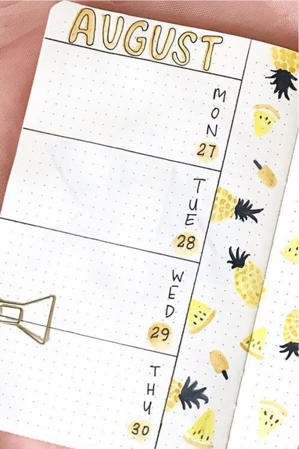 August Pineapple Weekly Layout