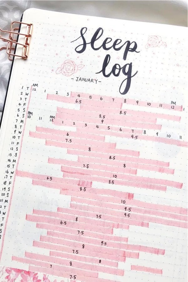 Pink Bullet Journal Tracker